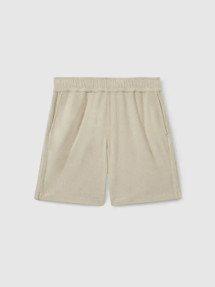 REISS Shorts Men Paige Terry Drawstring Shorts Natural