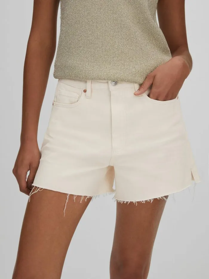 REISS Shorts Women Paige Raw Hem Denim Shorts Light Blonde