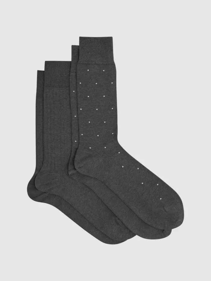 REISS Socks and Underwear Men 2 Pack Of Socks Charcoal