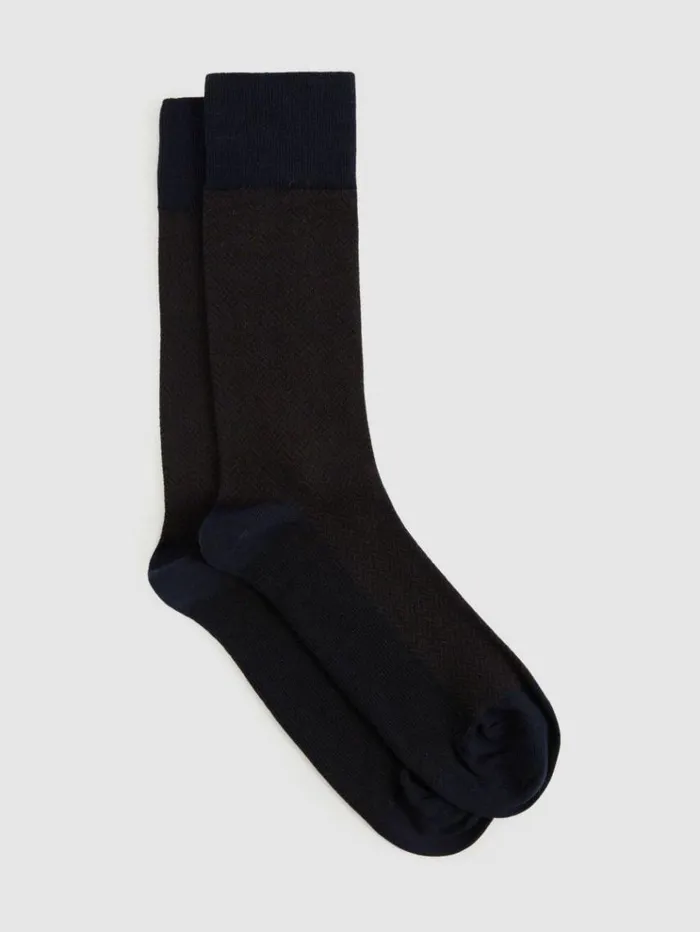 REISS Socks and Underwear Men Cottonblend Socks Navychocolate