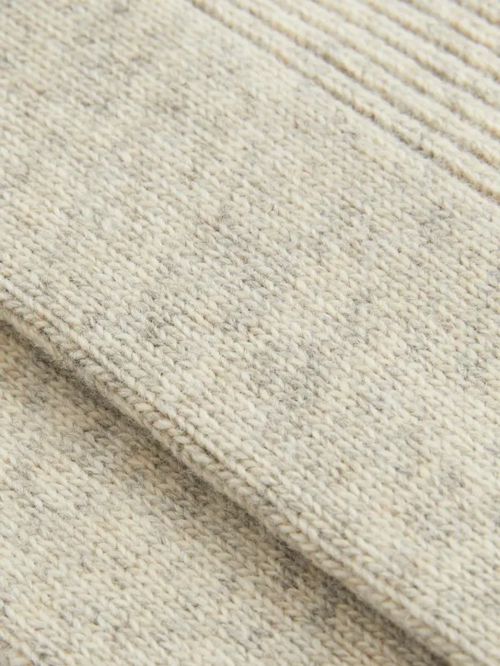 REISS Socks and Underwear Men WoolCashmere Blend Ribbed Socks Soft Greyecru