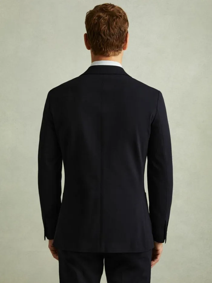 REISS Suits and Tailoring Men Stretch Jersey Single Breasted Blazer Navy