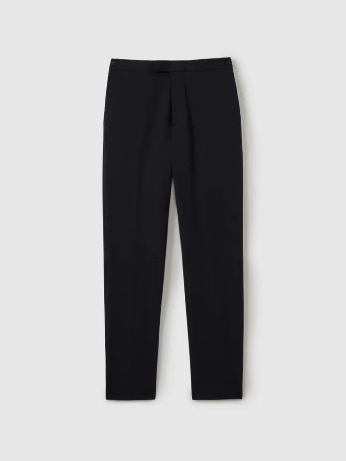 REISS Suits and Tailoring Men StretchJersey Tapered Fit Trousers Navy