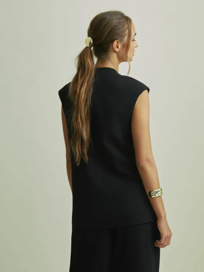REISS Suits and Tailoring Women Florere Longline Black Waistcoat Black