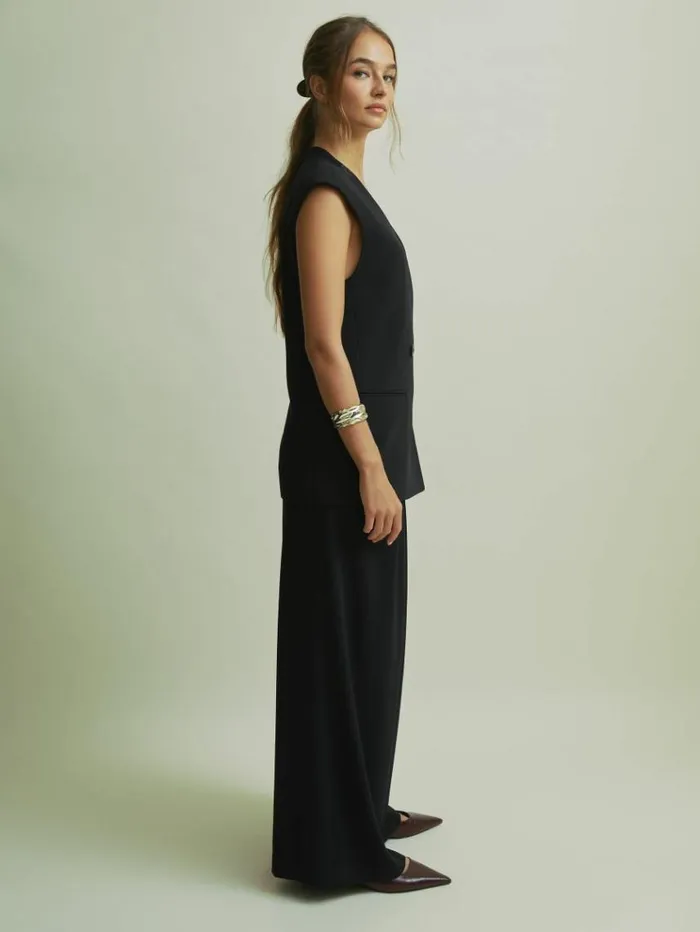 REISS Suits and Tailoring Women Florere Longline Black Waistcoat Black