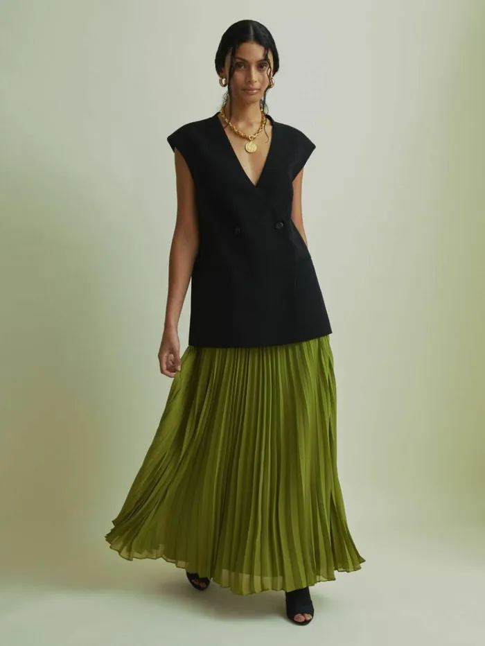 REISS Suits and Tailoring Women Florere Longline Black Waistcoat Black