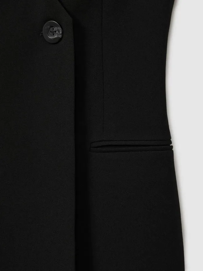 REISS Suits and Tailoring Women Florere Longline Black Waistcoat Black