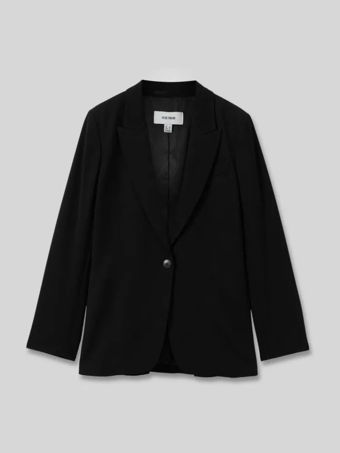REISS Suits and Tailoring Women Fluid Single Breasted Blazer Black