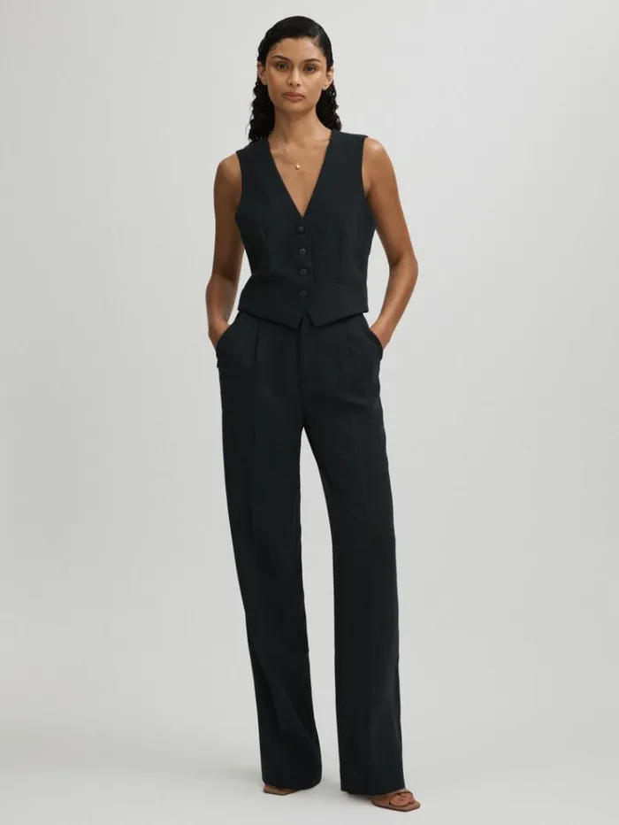 REISS Suits and Tailoring Women Good American Single Breasted Waistcoat Navy