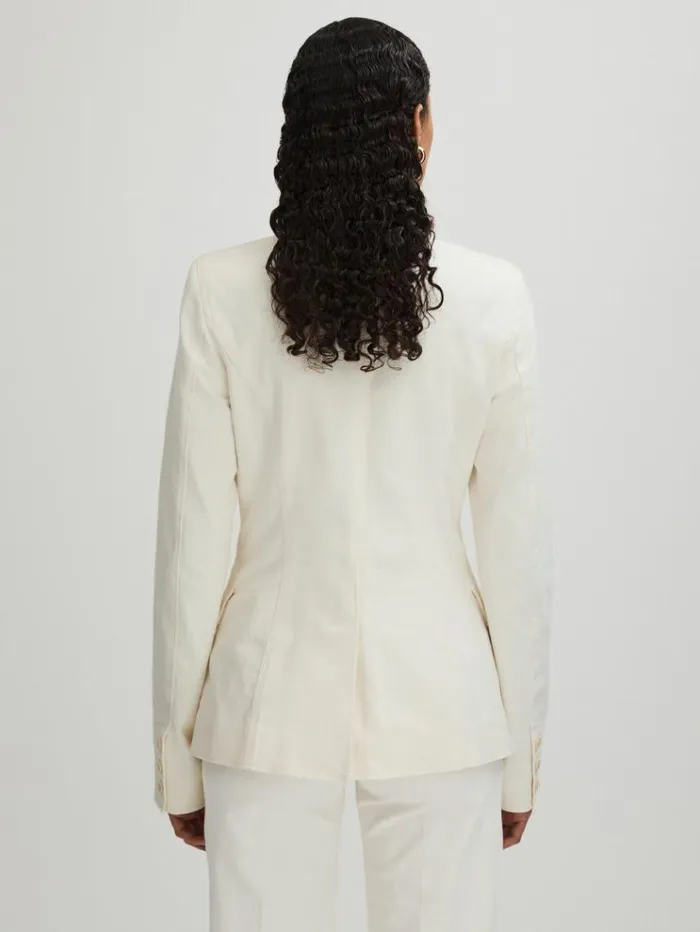 REISS Suits and Tailoring Women Paige Denim Blazer Ivory
