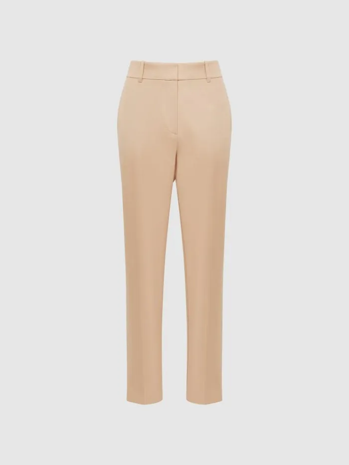 REISS Suits and Tailoring Women Slim Fit High Rise Trousers Camel