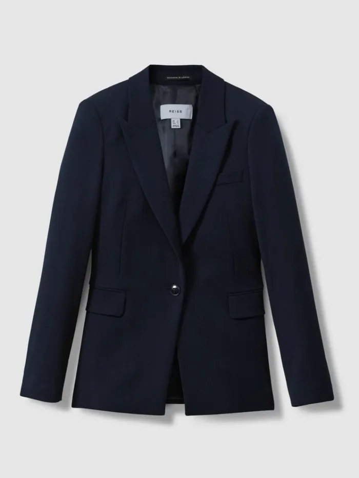 REISS Suits and Tailoring Women Tailored Single Breasted Suit Blazer Navy