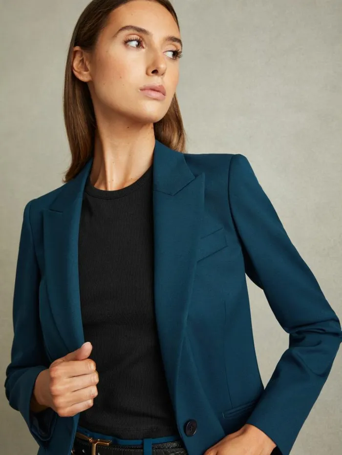 REISS Suits and Tailoring Women Tailored Single Breasted Suit Blazer Teal