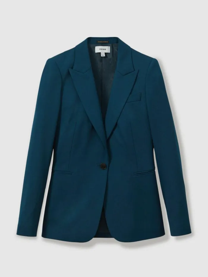 REISS Suits and Tailoring Women Tailored Single Breasted Suit Blazer Teal