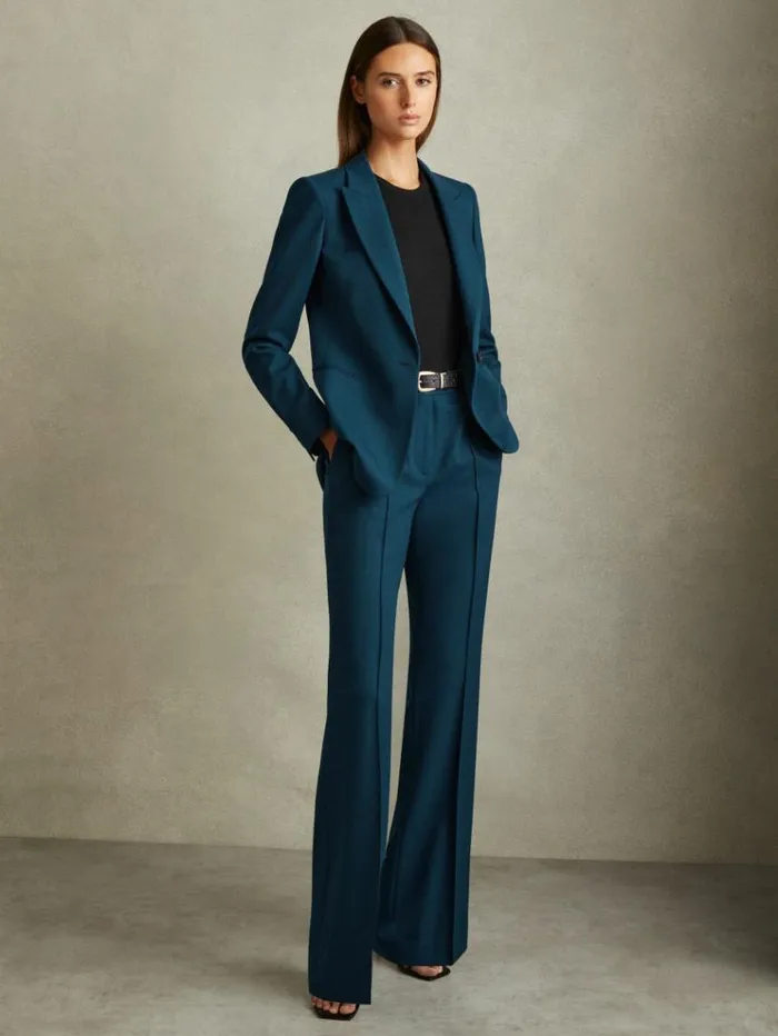REISS Suits and Tailoring Women Tailored Single Breasted Suit Blazer Teal