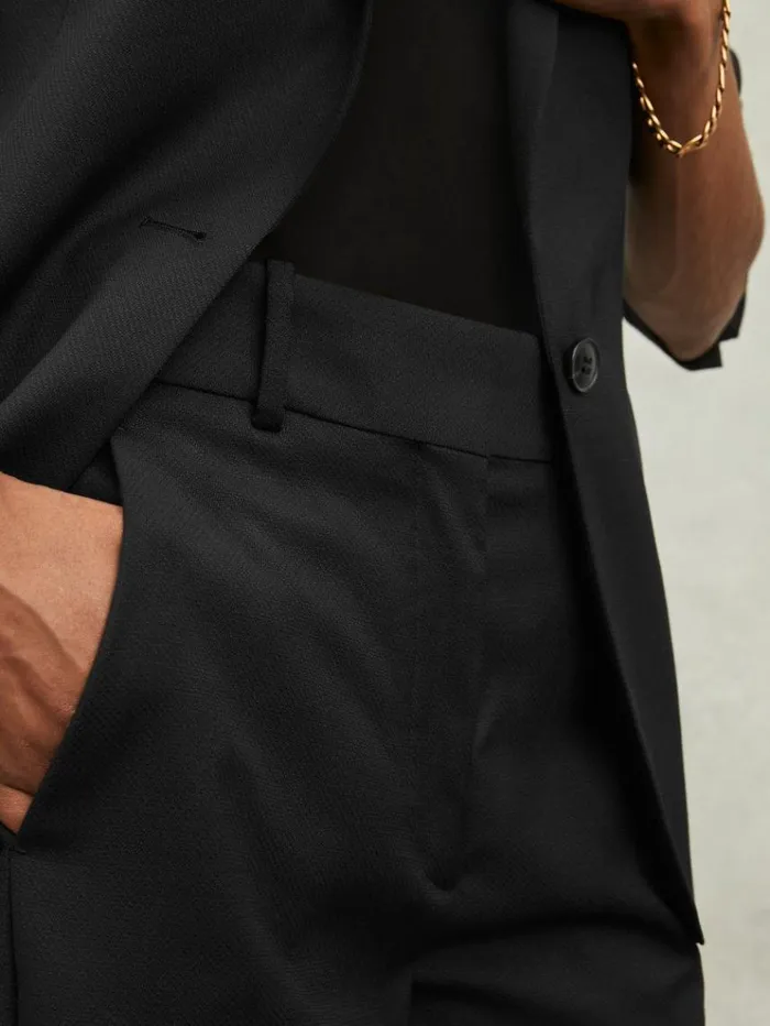 REISS Suits and Tailoring Women WoolBlend Tailored Flared Suit Trousers Black