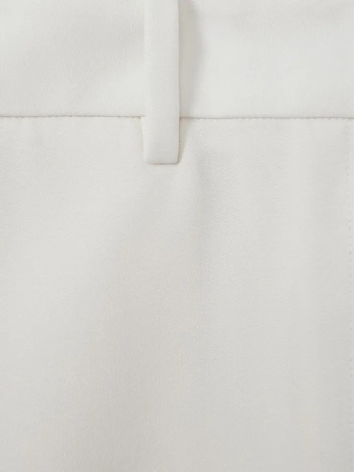 REISS Suits and Tailoring Women Wool Blend Wide Leg Tux Trousers White