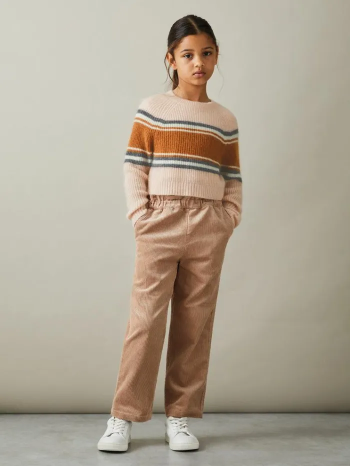 REISS Sweaters Children Colourblock Striped Jumper Pink