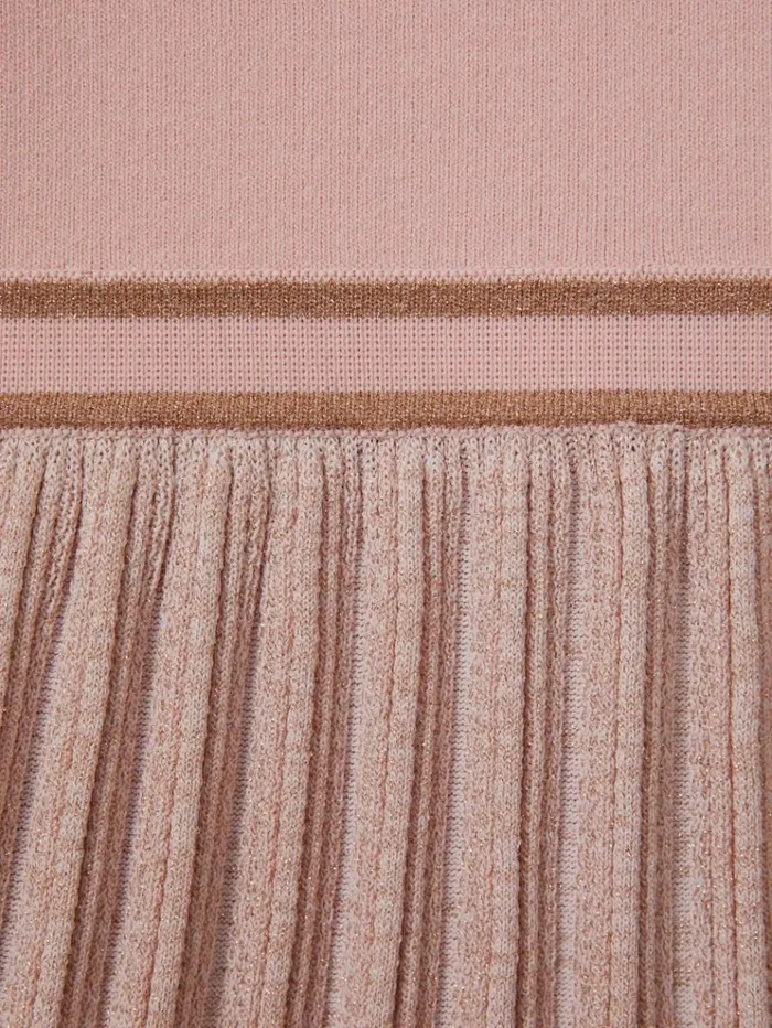REISS Sweaters Children Metallic Pleated Knitted Dress Pink