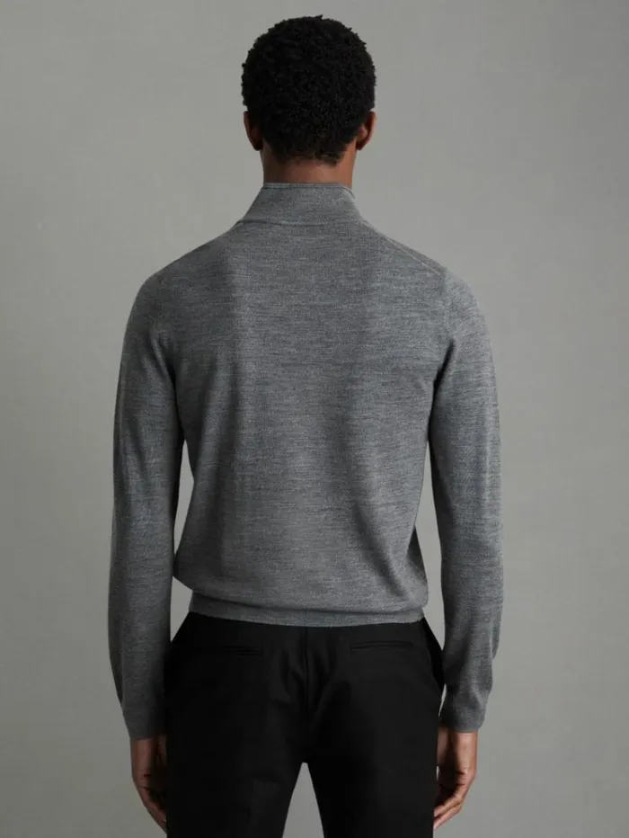 REISS Sweaters Men Pack Of Two Merino Wool Jumpers Mid Grey