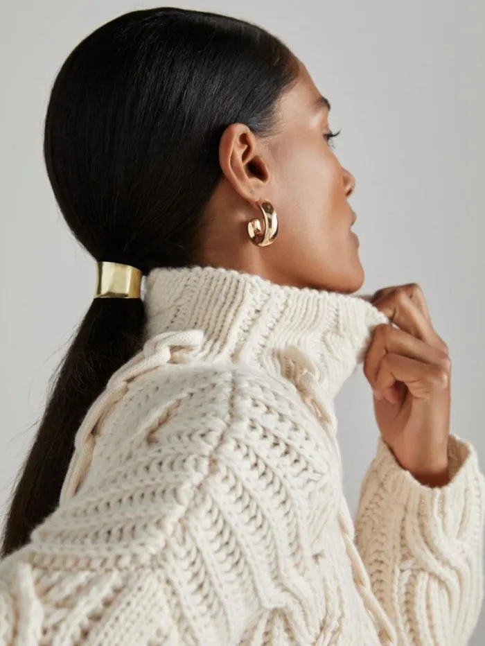 REISS Sweaters Women Atelier Wool And Cashmere Cabled Jumper Cream