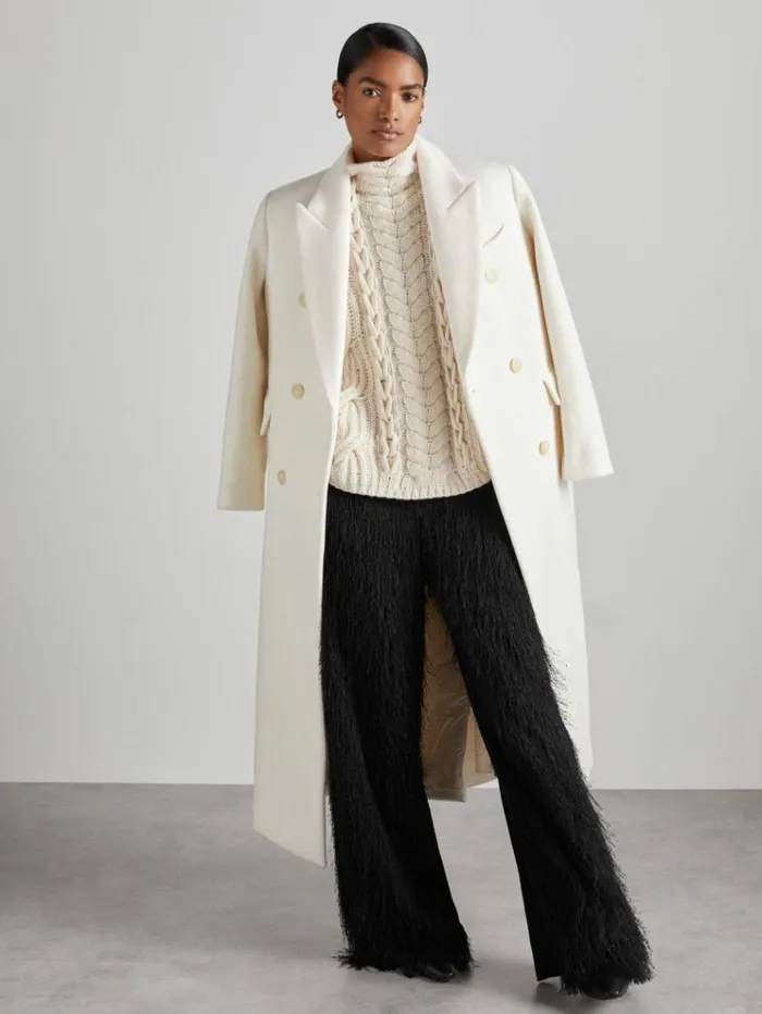 REISS Sweaters Women Atelier Wool And Cashmere Cabled Jumper Cream