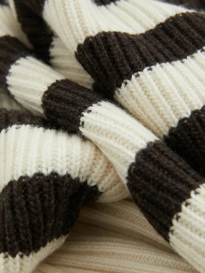 REISS Sweaters Women Florere Boxy Striped Jumper Chocolateivory