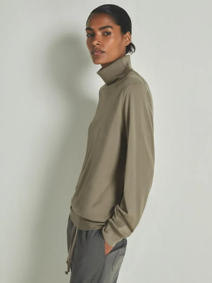 REISS Sweaters WomenMen Reiss Les 100 Ciels NobleWool RollNeck Jumper Mink Marl