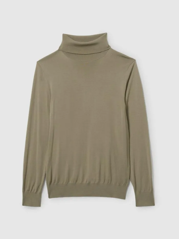 REISS Sweaters WomenMen Reiss Les 100 Ciels NobleWool RollNeck Jumper Mink Marl