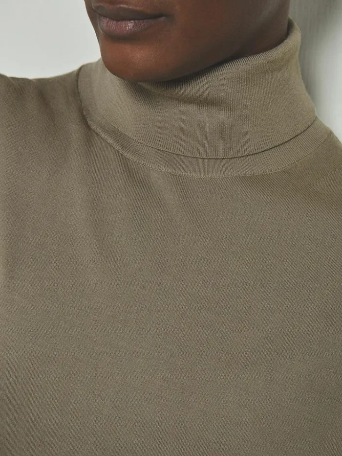 REISS Sweaters WomenMen Reiss Les 100 Ciels NobleWool RollNeck Jumper Mink Marl
