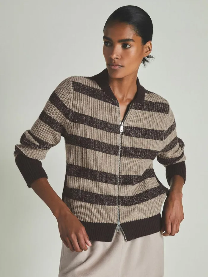 REISS Sweaters WomenMen Reiss Les 100 Ciels Wool And Cashmere Cardigan Chocolate REISS Sweaters WomenMen Reiss Les 100 Ciels Wool And Cashmere Cardigan Chocolate