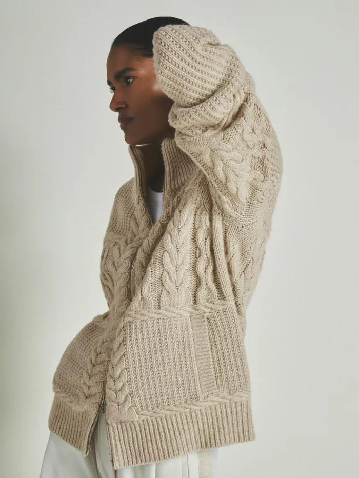 REISS Sweaters WomenMen Reiss Les 100 Ciels Wool And Cashmere Cardigan Stone