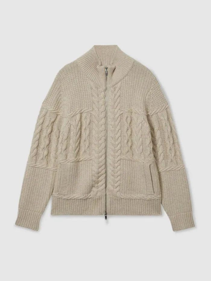 REISS Sweaters WomenMen Reiss Les 100 Ciels Wool And Cashmere Cardigan Stone
