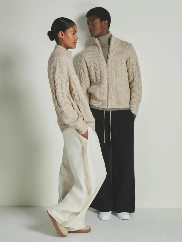 REISS Sweaters WomenMen Reiss Les 100 Ciels Wool And Cashmere Cardigan Stone