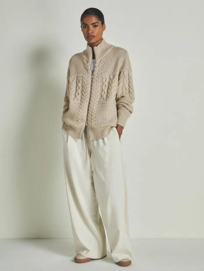 REISS Sweaters WomenMen Reiss Les 100 Ciels Wool And Cashmere Cardigan Stone
