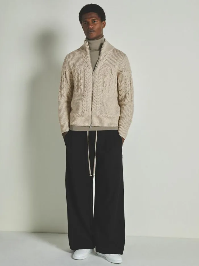 REISS Sweaters WomenMen Reiss Les 100 Ciels Wool And Cashmere Cardigan Stone