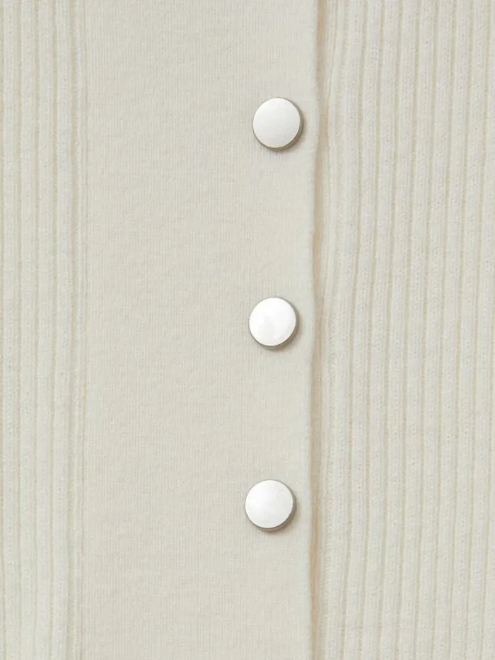 REISS Sweaters Women Wool Blend Button Detail Top Ivory