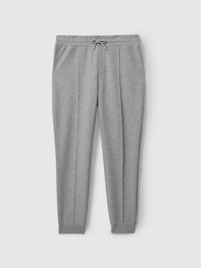 REISS Sweats Hoodies and Joggers Men Interlock Jersey Drawstring Joggers Grey Melange REISS Sweats Hoodies and Joggers Men Interlock Jersey Drawstring Joggers Grey Melange