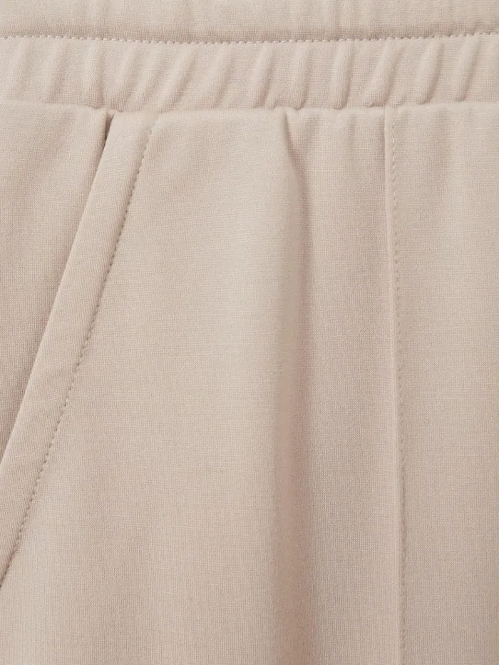 REISS Sweats Hoodies and Joggers Women Drawstring Straight Leg Jersey Joggers Stone