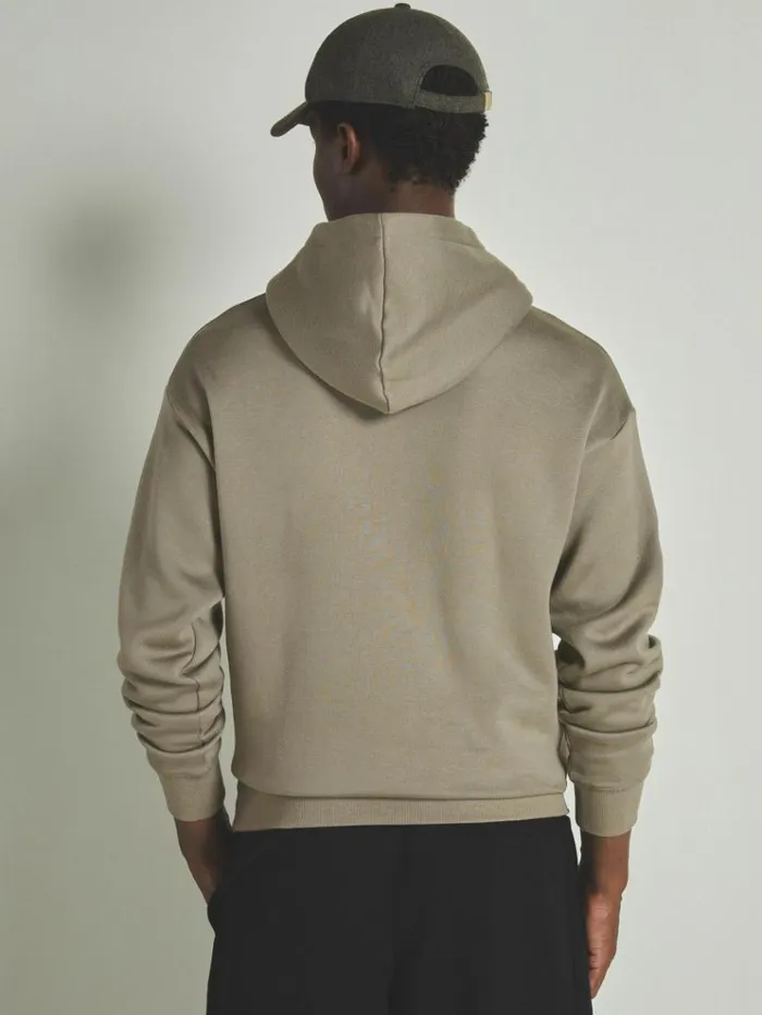 REISS Sweats Hoodies and Joggers WomenMen Reiss Les 100 Ciels ModalBlend Jersey Hoodie Khaki