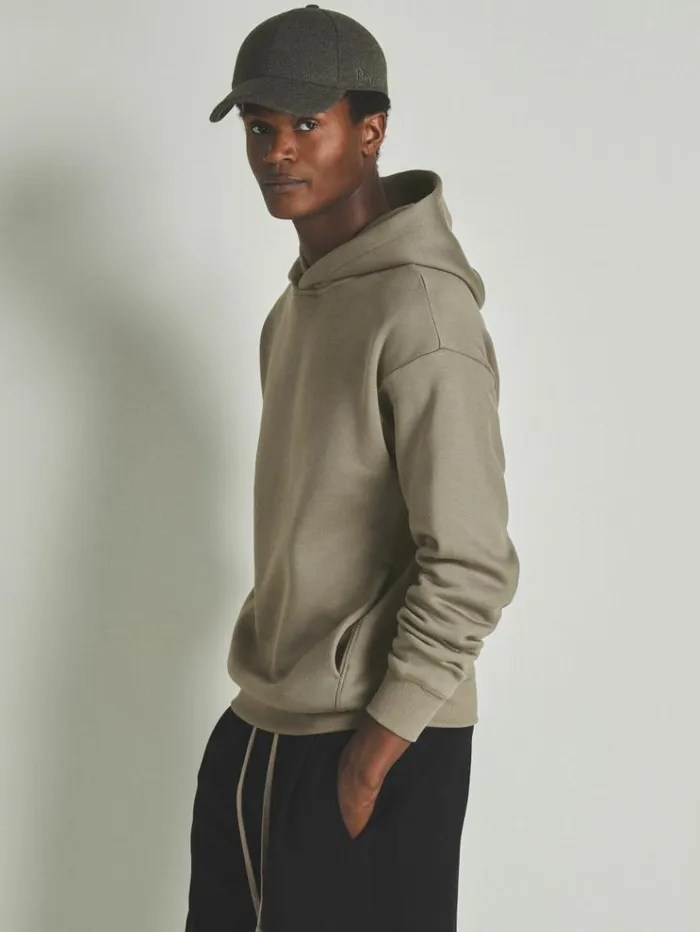 REISS Sweats Hoodies and Joggers WomenMen Reiss Les 100 Ciels ModalBlend Jersey Hoodie Khaki