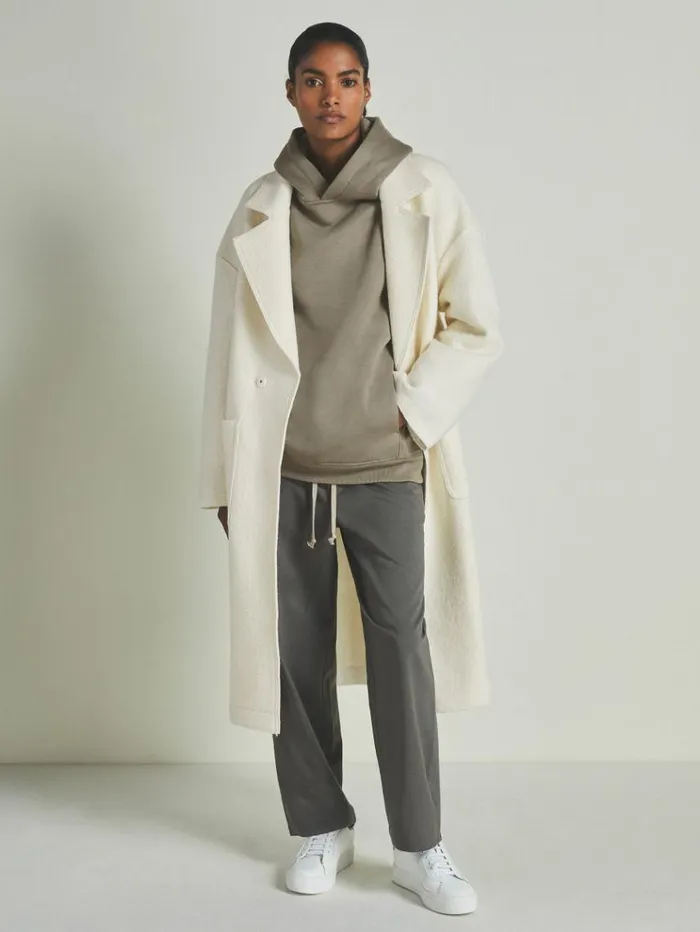 REISS Sweats Hoodies and Joggers WomenMen Reiss Les 100 Ciels ModalBlend Jersey Hoodie Khaki
