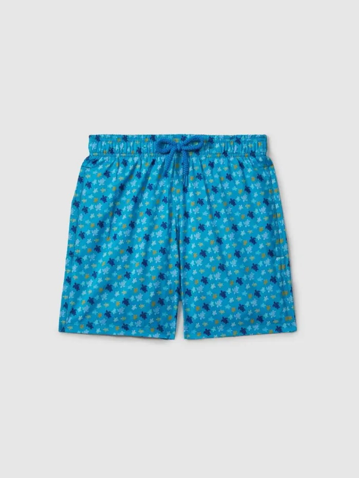 REISS Swimwear Children Vilebrequin Foldable Turtle Print Swim Shorts Bleu Hawai REISS Swimwear Children Vilebrequin Foldable Turtle Print Swim Shorts Bleu Hawai
