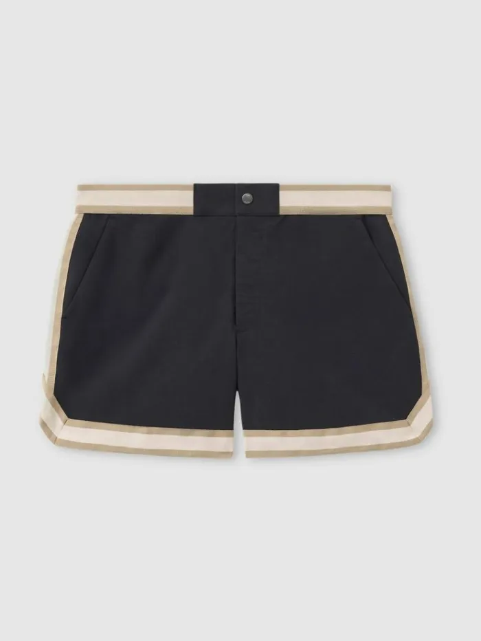 REISS Swimwear Men Ch Elasticated Waist Swim Shorts Navy