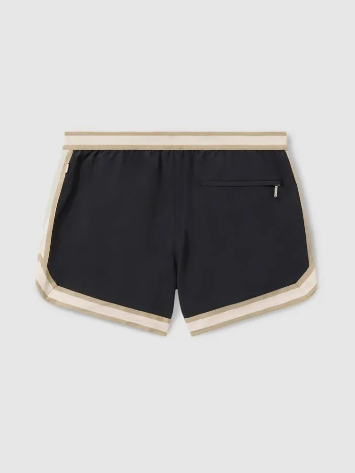 REISS Swimwear Men Ch Elasticated Waist Swim Shorts Navy