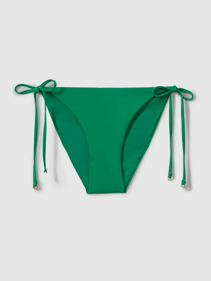 REISS Swimwear Women Side Tie Bikini Bottoms Green