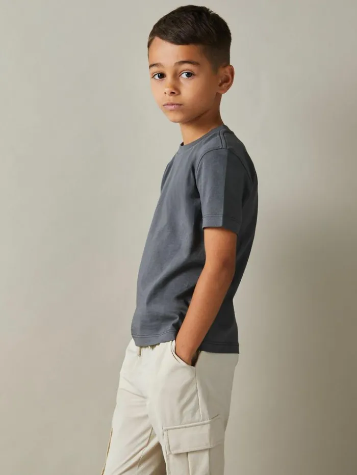 REISS TShirts Children Crew Neck TShirts 3 Pack Whitelichen Greensteel Blue