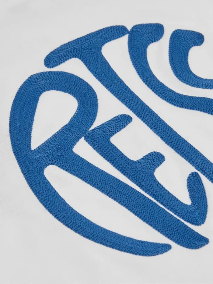 REISS TShirts Children Oversized Cotton Embroidered TShirt Optic Whiteblue
