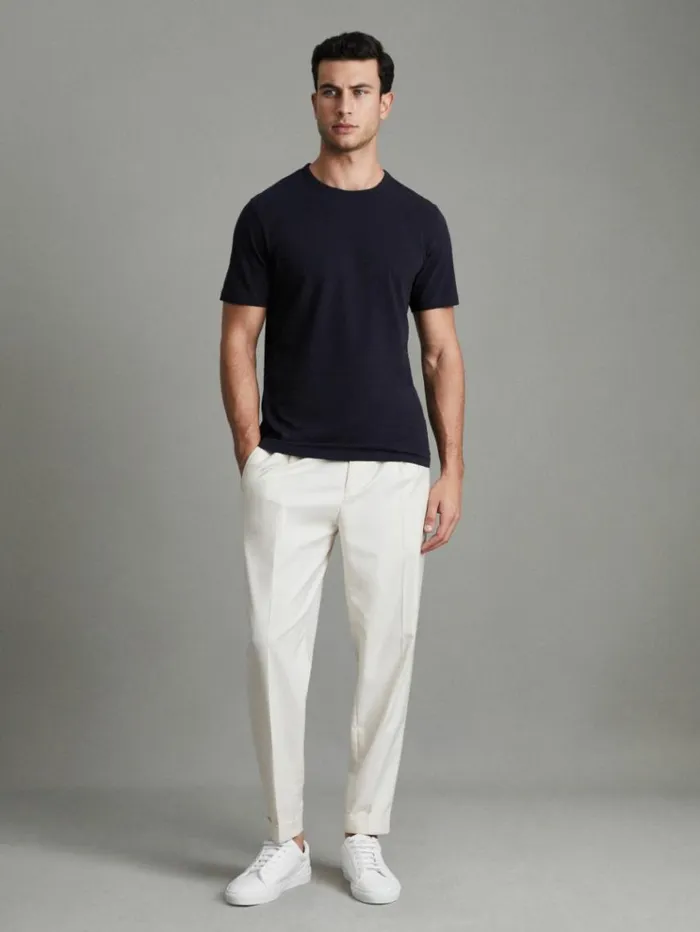 REISS TShirts Men Cotton Crew Neck TShirt Navy