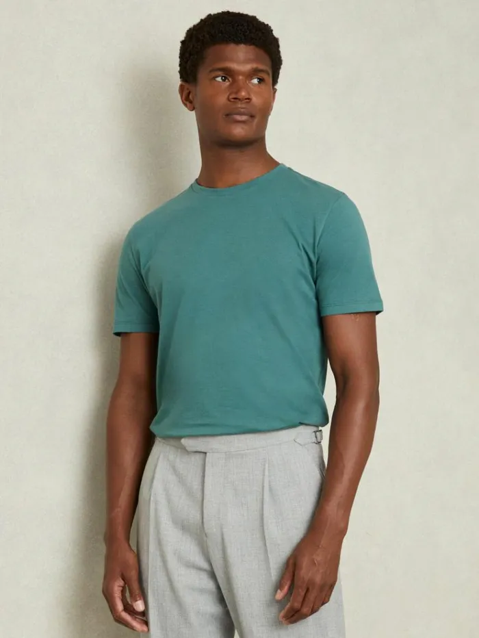 REISS TShirts Men Cotton Crew Neck TShirt Seafoam
